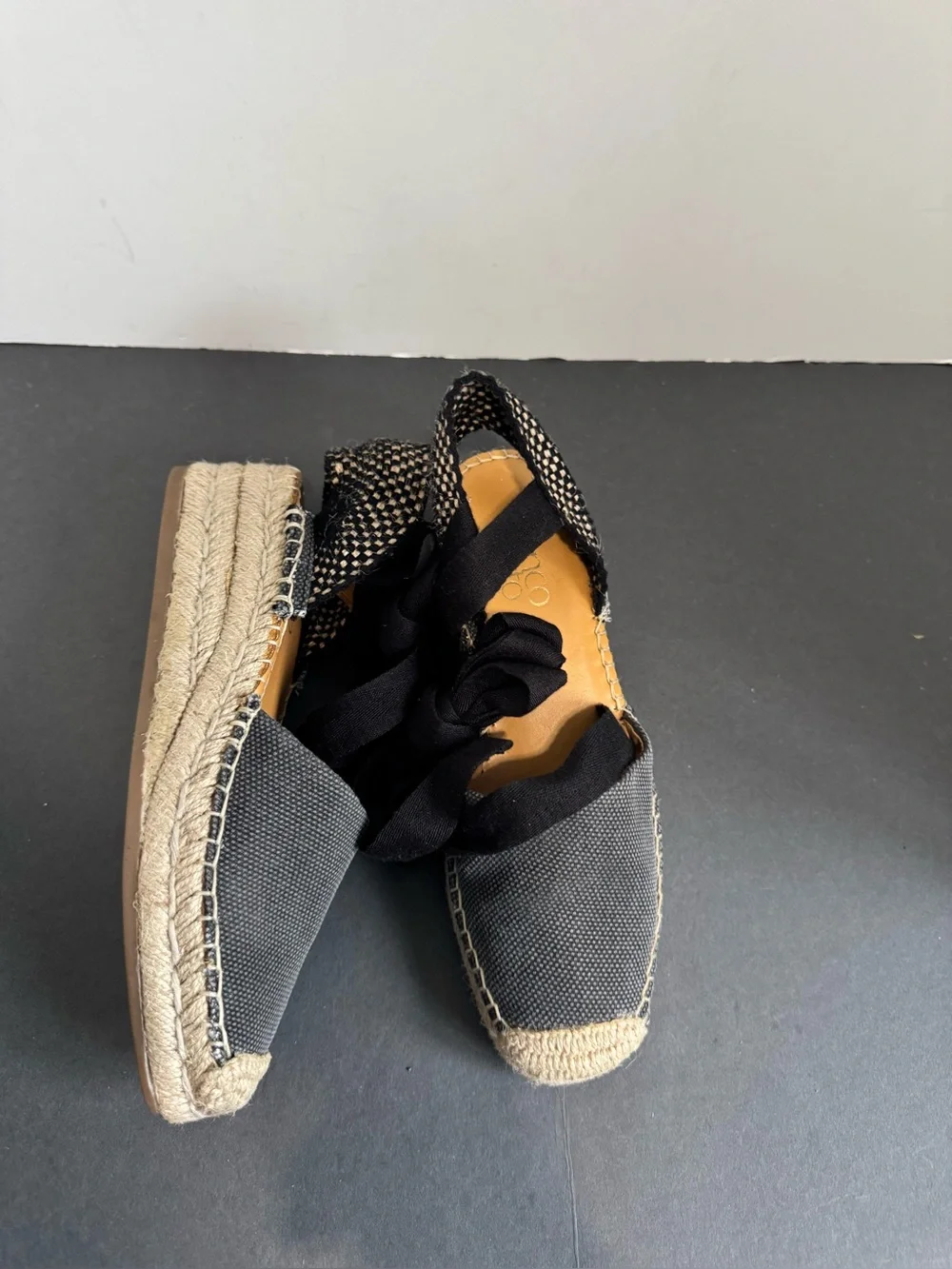 Franco Sarto Canvas Espadrille Lace-Up tiesSize 6M